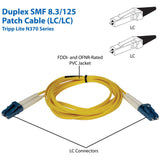 Eaton Tripp Lite Series Duplex Singlemode 9/125 Fiber Patch Cable (LC/LC), 2M (6 ft.) — N370-02M