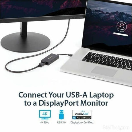 StarTech.com USB 3.0 to DisplayPort Adapter, 4K 30Hz UHD, USB to DP Display Adapter, External Video/Graphics Card for Mac & Windows — USB32DP4K