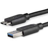 StarTech.com 2m (6ft) Slim SuperSpeed USB 3.0 (5Gbps) A to Micro B Cable - M/M — USB3AUB2MS