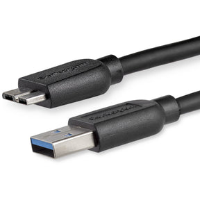 StarTech.com 2m (6ft) Slim SuperSpeed USB 3.0 (5Gbps) A to Micro B Cable - M/M — USB3AUB2MS