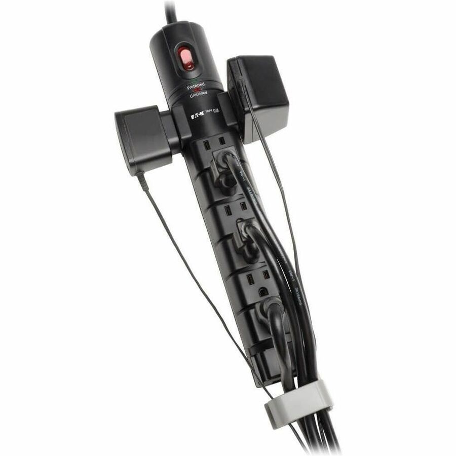 Eaton Tripp Lite Series Protect It! 8-Outlet Surge Protector, 6 ft. (1.83 m) Cord, 2160 Joules, Tel/DSL Protection, Cord Clip — TLP806TEL