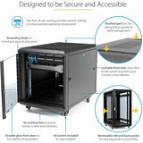 StarTech.com 12U 36in Knock-Down Server Rack Cabinet with Casters — RK1236BKF