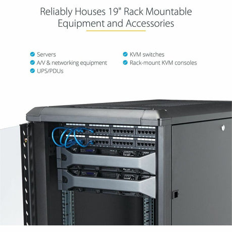 StarTech.com 12U 36in Knock-Down Server Rack Cabinet with Casters — RK1236BKF