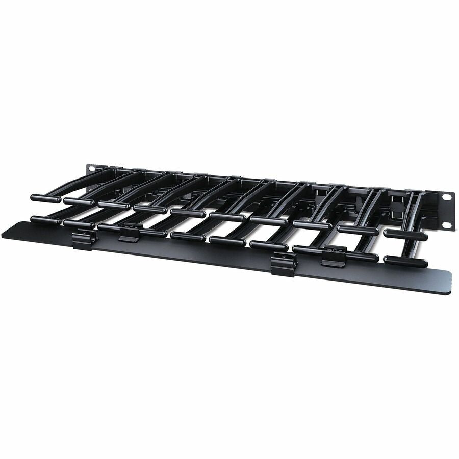 APC NetShelter Cable Management, Horizontal Cable Manager, 1U, Single Side with Cover, Black, 482.6 x 44.45 x 165.1 mm — AR8612