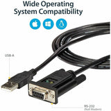 StarTech.com 6ft (1.8m) 1-Port USB to Serial RS232 Adapter, FTDI DB9 Serial DCE Adapter Cable, Null Modem, USB 2.0 - TAA — ICUSB232FTN