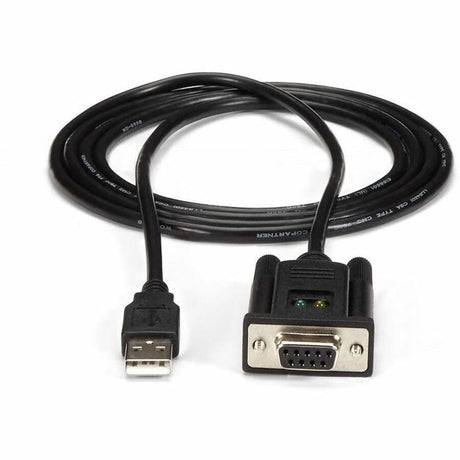 StarTech.com 6ft (1.8m) 1-Port USB to Serial RS232 Adapter, FTDI DB9 Serial DCE Adapter Cable, Null Modem, USB 2.0 - TAA — ICUSB232FTN