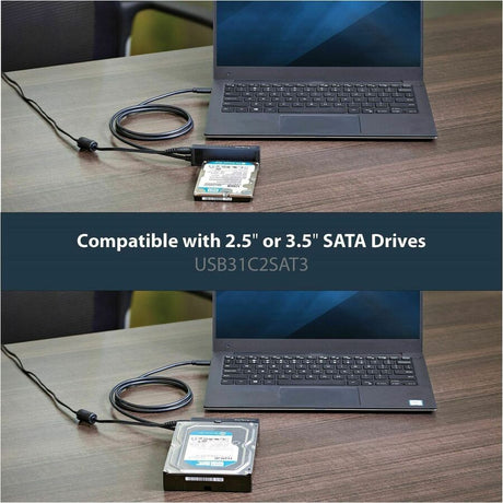 StarTech.com USB C to SATA Adapter Cable for 2.5"/3.5" SSD/HDD Drives - USB 3.1 (10Gbps) Hard Drive Adapter Cable - SATA USB adapter — USB31C2SAT3