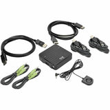 Eaton Tripp Lite Series 2-Port DisplayPort KVM Switch 4K 60 Hz with Audio, Cables and USB Peripheral Sharing — B004-DP2UA2-K