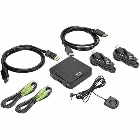Eaton Tripp Lite Series 2-Port DisplayPort KVM Switch 4K 60 Hz with Audio, Cables and USB Peripheral Sharing — B004-DP2UA2-K