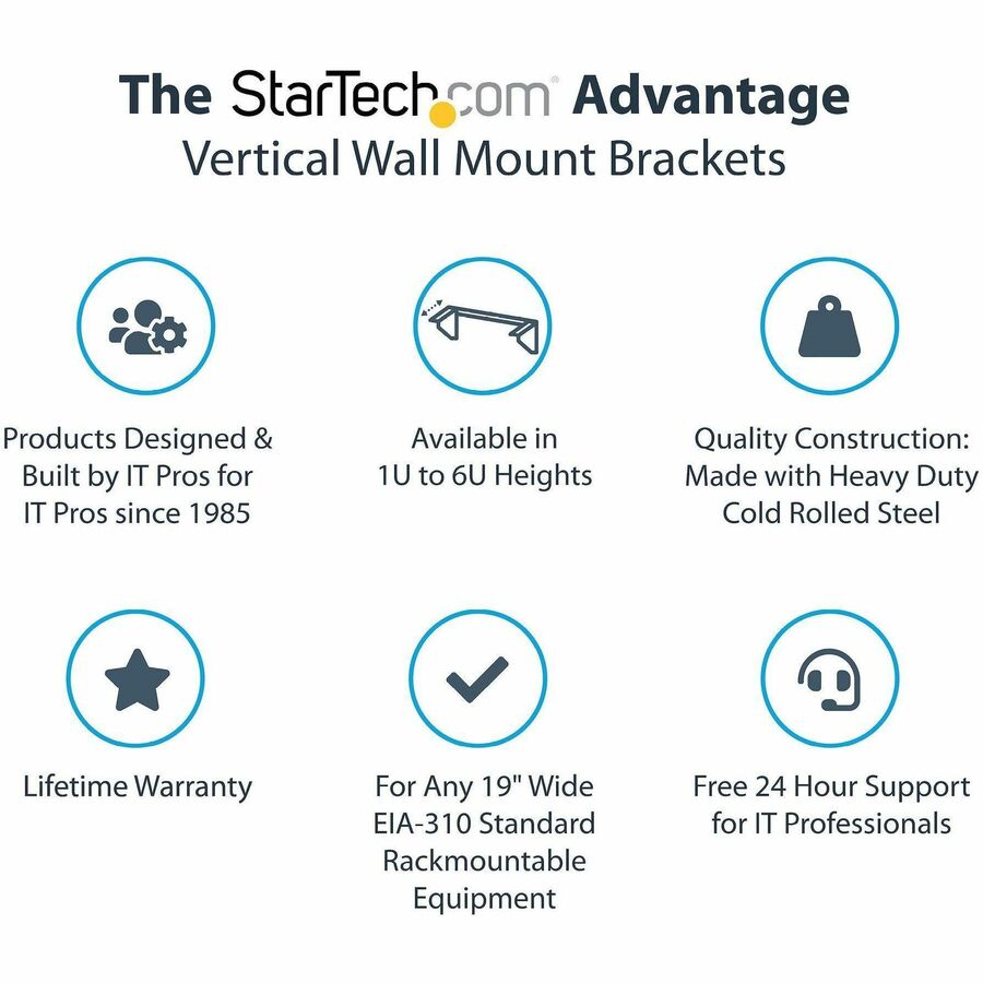 StarTech.com 6U 19-Inch Steel Vertical Rack and Wallmountable Server Rack — RK619WALLV