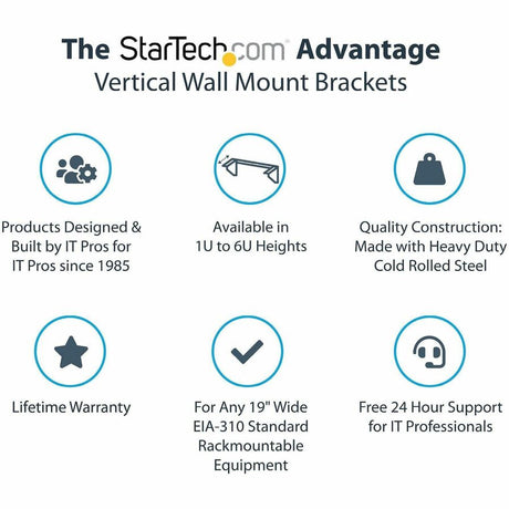 StarTech.com 6U 19-Inch Steel Vertical Rack and Wallmountable Server Rack — RK619WALLV