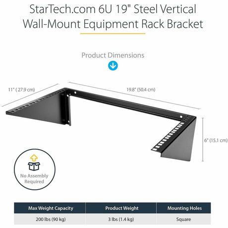 StarTech.com 6U 19-Inch Steel Vertical Rack and Wallmountable Server Rack — RK619WALLV