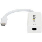 StarTech.com USB-C to Mini DisplayPort Adapter - 4K 60Hz - White - USB Type-C to Mini DP Adapter - Thunderbolt 3 Compatible — CDP2MDP