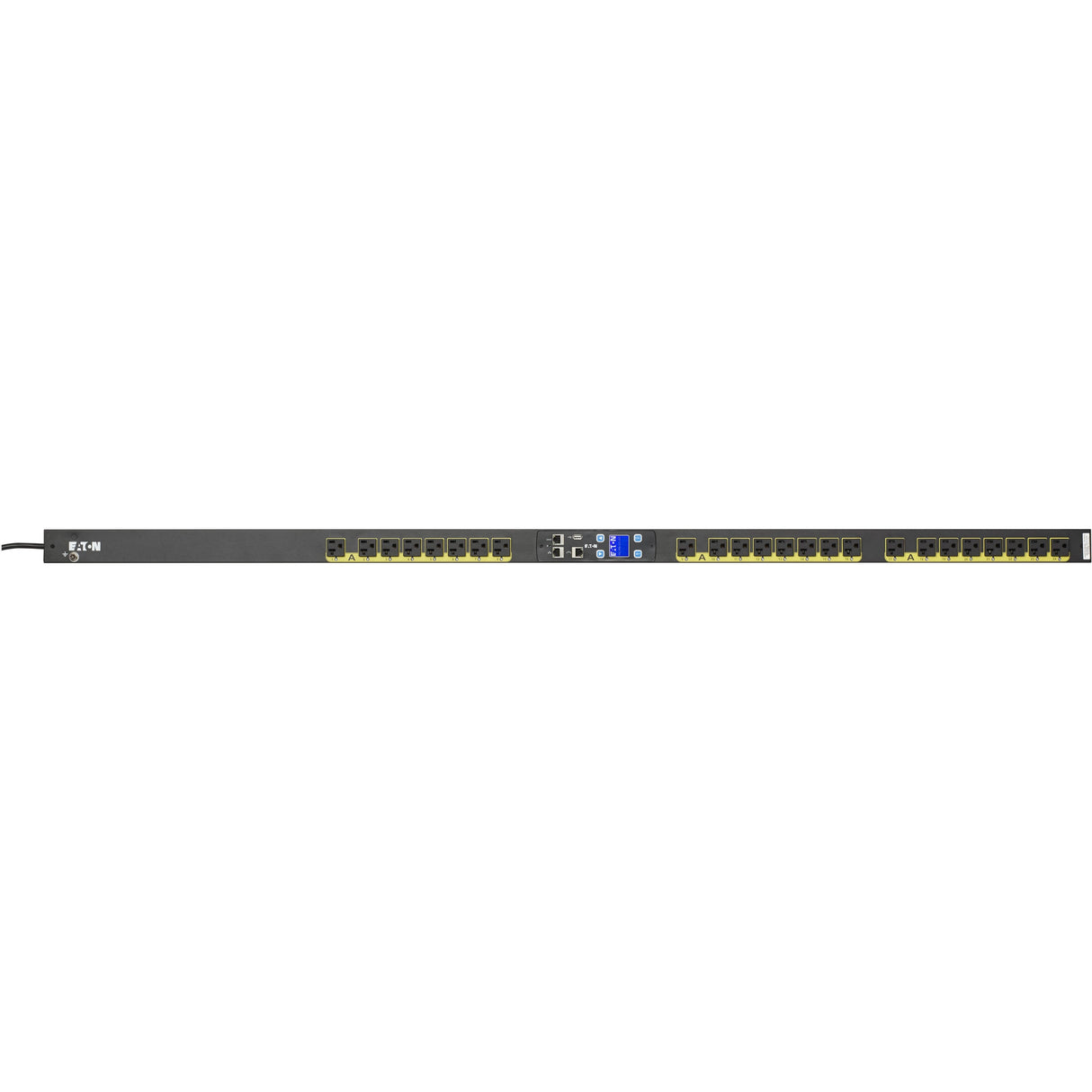 Eaton Managed rack PDU, 0U, 5-20P, L5-20P input, 1.92 kW max, 120V, 16A, 10 ft cord, Black, Single-phase, Outlets: (24) 5-20R — EMA114-10