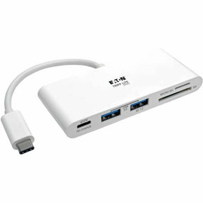 Eaton Tripp Lite Series USB-C Multiport Adapter, USB 3.x (5Gbps), USB-A/C Hub Ports, Card Reader and 60W PD Charging, White — U460-002-2AM-C