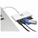 Eaton Tripp Lite Series USB-C Multiport Adapter, USB 3.x (5Gbps), USB-A/C Hub Ports, Card Reader and 60W PD Charging, White — U460-002-2AM-C