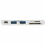 Eaton Tripp Lite Series USB-C Multiport Adapter, USB 3.x (5Gbps), USB-A/C Hub Ports, Card Reader and 60W PD Charging, White — U460-002-2AM-C