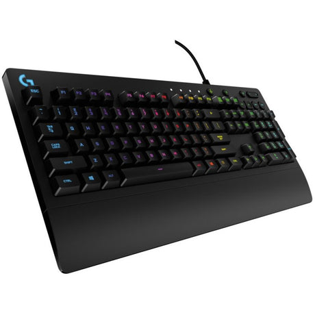 Logitech G213 Prodigy Gaming Keyboard - Wired RGB Backlit Keyboard with Mech-dome Keys, Palm Rest, Adjustable Feet, Media Controls, USB, Compatible with Windows — 920-008083