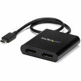 StarTech.com USB-C to Dual DisplayPort 1.2 Adapter, USB Type-C Multi-Monitor MST Hub, Dual 4K 30Hz DP Display Extender/Splitter, Windows — MSTCDP122DP
