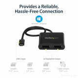 StarTech.com USB-C to Dual DisplayPort 1.2 Adapter, USB Type-C Multi-Monitor MST Hub, Dual 4K 30Hz DP Display Extender/Splitter, Windows — MSTCDP122DP