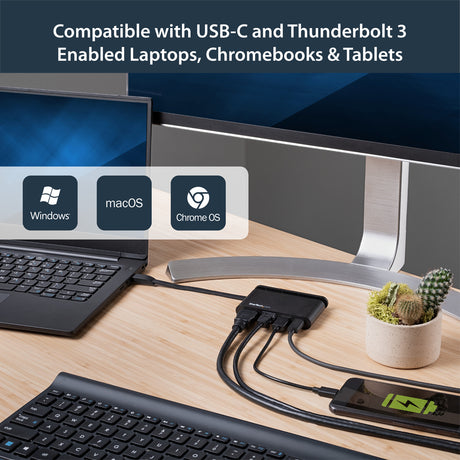 StarTech.com USB C Multiport Adapter - USB-C Travel Dock to 4K HDMI, 100W PD 3.0 Pass-Through, USB-A USB-C, GbE - Portable USB Type-C Dock — DKT30CHCPD