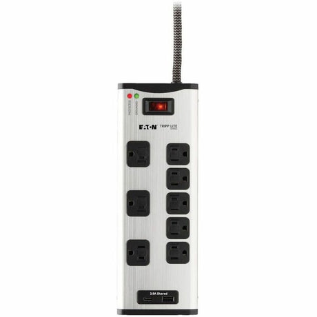 Eaton Tripp Lite Series 8-Outlet Surge Protector with 1 USB-A and 1 USB-C (3.9A Shared) - 8 ft. Cord, 2100 Joules, Metal Housing — TLM88USBC