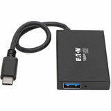 Eaton Tripp Lite Series 4-Port USB-C Hub, USB 3.x Gen 2 (10Gbps), 4x USB-A Ports, Thunderbolt 3 Compatible, Aluminum Housing, Black — U460-004-4A-G2