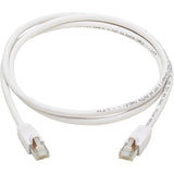Eaton Tripp Lite Series Safe-IT Cat6a 10G Snagless Antibacterial S/FTP Ethernet Cable (RJ45 M/M), PoE, White, 7 ft. (2.13 m), TAA — N262AB-007-WH