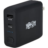 Eaton Tripp Lite Series Portable 5000mAh 2-Port Mobile Power Bank and USB Battery Wall Charger Combo - Direct Plug, Black — UPBW-05K0-1A1C
