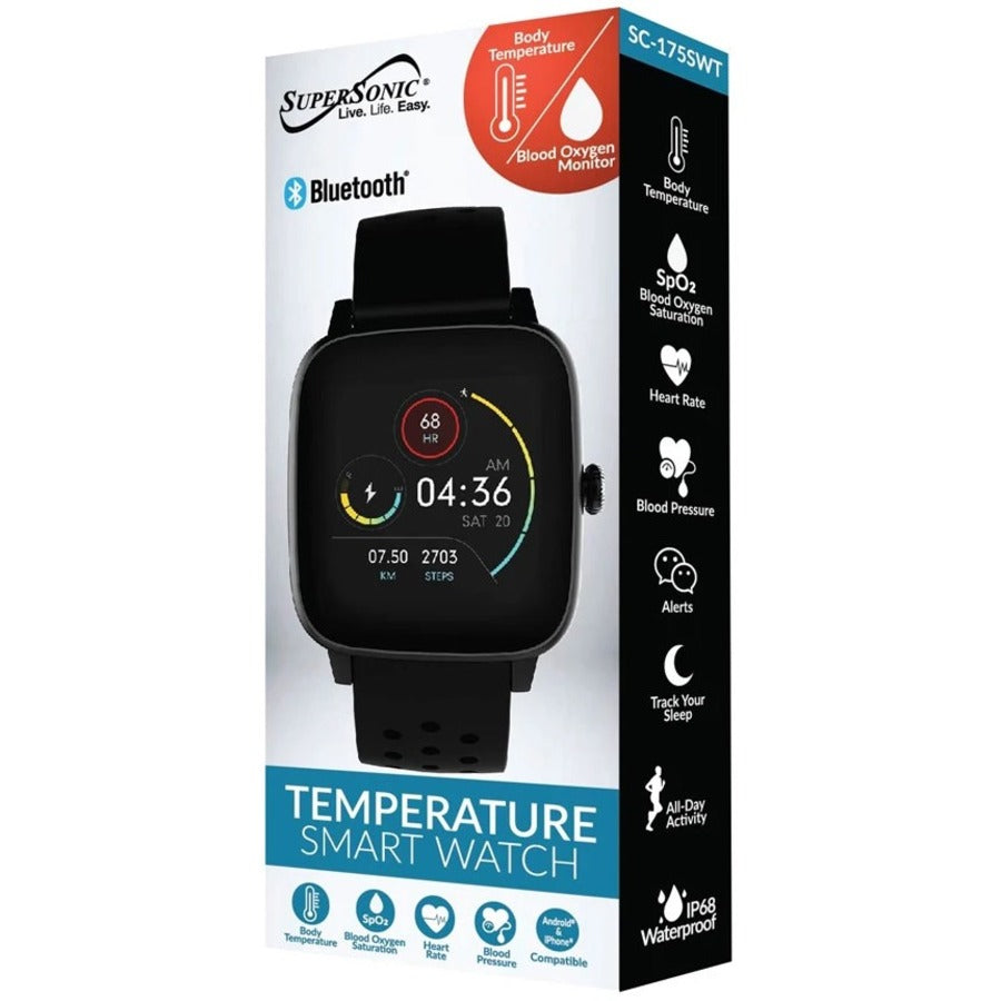 Supersonic 1.4" Touch Screen Smartwatch with Body Temperature Monitor — SC-175SWT