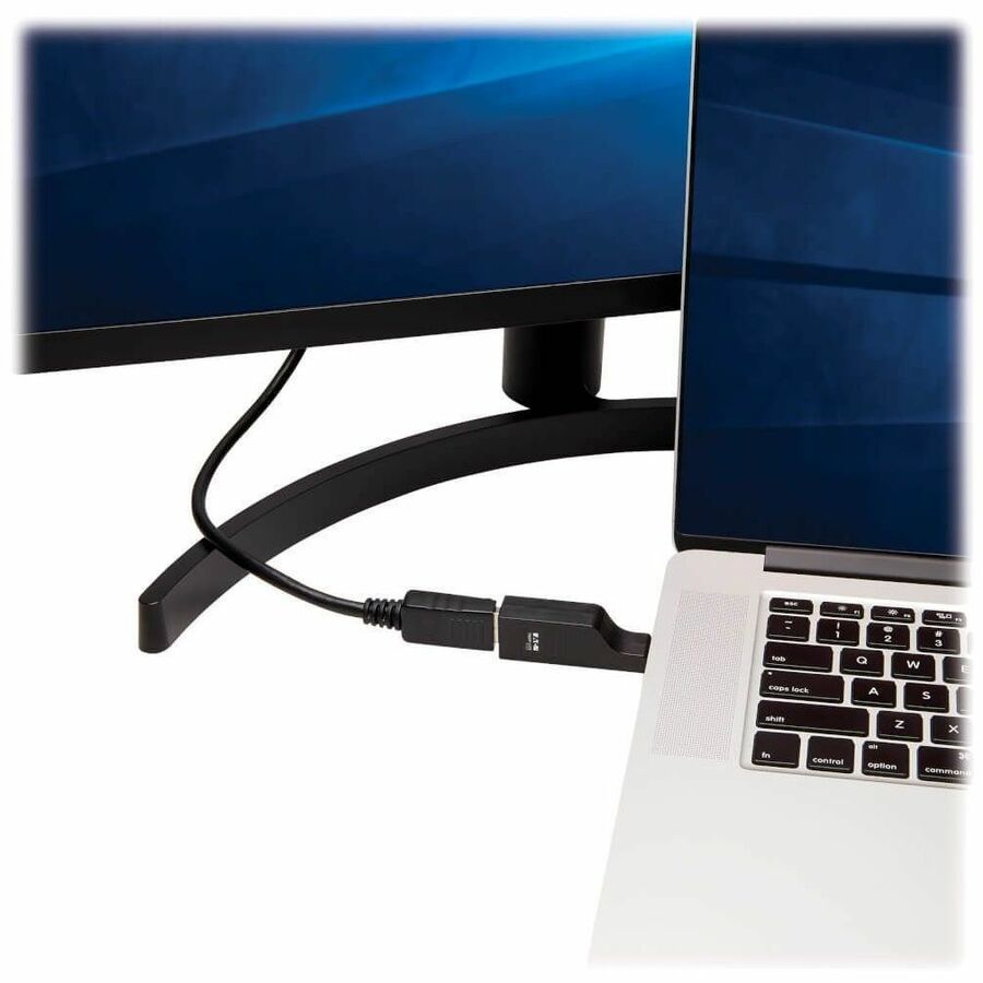 Eaton Tripp Lite Series USB-C to DisplayPort Vertical Adapter (M/F) - USB 3.1, Gen 1, Thunderbolt 3, 4K @ 60 Hz, Black — U444-000-DP4K6B