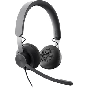 Logitech Zone Wired Noise Cancelling Headset, Certified for Microsoft Teams with advanced noise-canceling mic, USB-C with USB-A adapter, graphite. — 981-000871