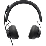Logitech Zone Wired Noise Cancelling Headset, Certified for Microsoft Teams with advanced noise-canceling mic, USB-C with USB-A adapter, graphite. — 981-000871