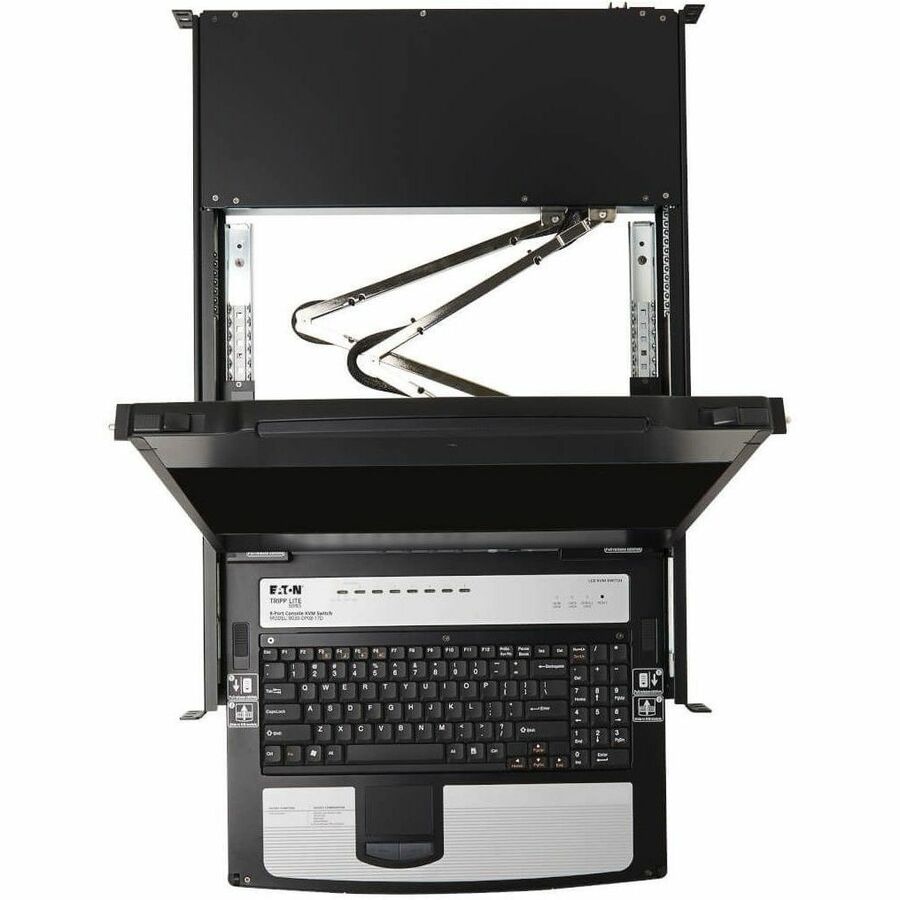 Eaton Tripp Lite Series 8-Port NetDirector DisplayPort KVM Switch Console with 17 in. LCD, Dual Rail, 1U Rack-Mount, TAA — B030-DP08-17D