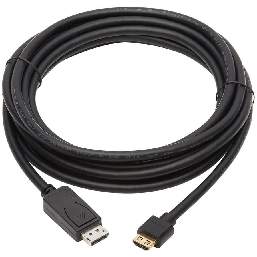 Eaton Tripp Lite Series DisplayPort 1.2 to HDMI Active Adapter Cable (M/M), 4K 60 Hz, HDR, Secure-Grip Plugs, Black, 10 ft. (3.1 m) — P582-010-4K6AE