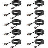 StarTech.com 6ft (1.8m) HDMI to DVI Cable, DVI-D to HDMI Display Cable (1920x1200p), 10 Pack, Black, HDMI to DVI-D Adapter Cord M/M — HDMIDVIMM610PK