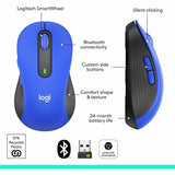 Logitech Signature M650 L Full Size Wireless Mouse - For Large Sized Hands, 2-Year Battery, Silent Clicks, Blue — 910-006232