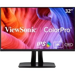 ViewSonic VP3256-4K 32 Inch 4K UHD IPS Ergonomic Monitor with Ultra-Thin Bezels, Color Accuracy, Pantone Validated, 60W USB C — VP3256-4K
