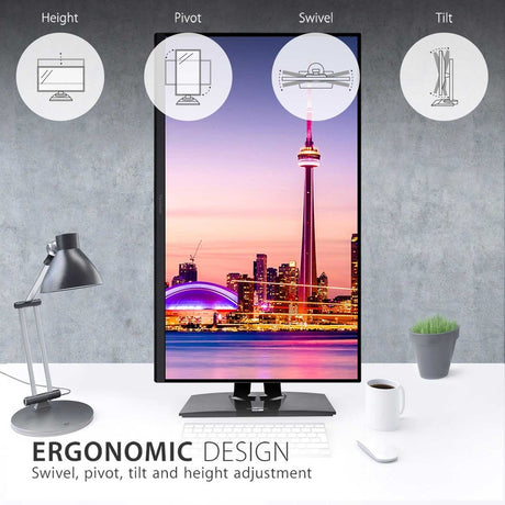ViewSonic VP3256-4K 32 Inch 4K UHD IPS Ergonomic Monitor with Ultra-Thin Bezels, Color Accuracy, Pantone Validated, 60W USB C — VP3256-4K