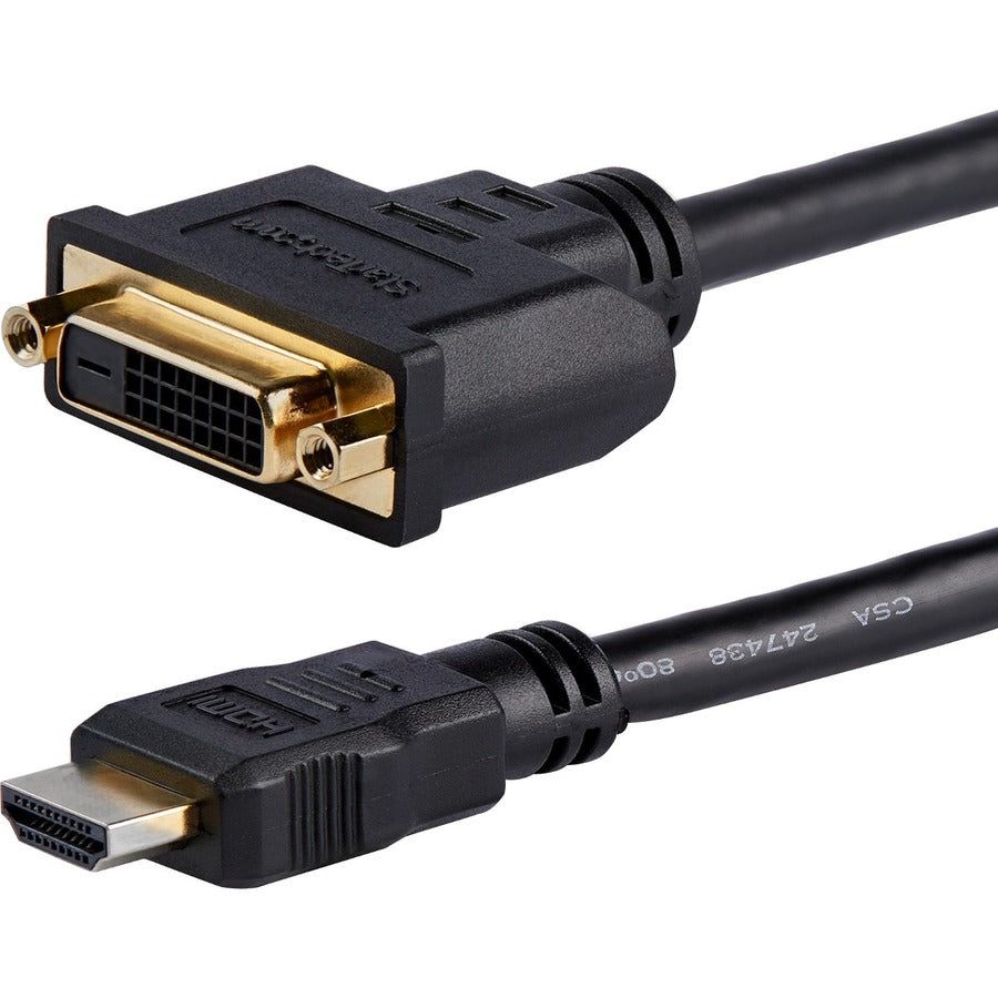 StarTech.com 8in (20cm) HDMI to DVI Adapter, DVI-D to HDMI (1920x1200p), 10 Pack, HDMI Male to DVI-D Female Cable, HDMI to DVI Cord, Black — HDDVIMF8IN10PK