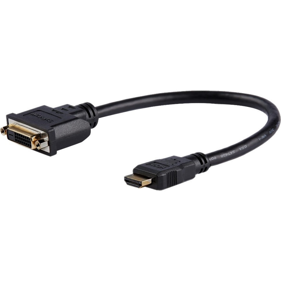 StarTech.com 8in (20cm) HDMI to DVI Adapter, DVI-D to HDMI (1920x1200p), 10 Pack, HDMI Male to DVI-D Female Cable, HDMI to DVI Cord, Black — HDDVIMF8IN10PK