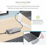 StarTech.com USB C Multiport Adapter, USB C to 4K 60Hz HDMI 2.0, 2-Port 10Gbps USB Hub, 100W Power Delivery Pass-through, GbE, SD/MicroSD — DKT31CSDHPD3