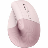 Logitech Lift Vertical Ergonomic Mouse, Wireless, Bluetooth or Logi Bolt USB receiver, Quiet clicks, 4 buttons, Rose — 910-006472