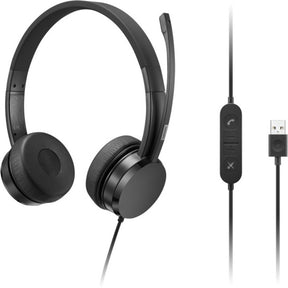 Lenovo USB-A Wired Stereo On-Ear Headset (with Control Box) — 4XD1K18260