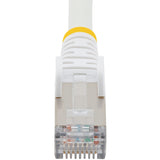 StarTech.com 10ft CAT6a Ethernet Cable, White Low Smoke Zero Halogen (LSZH) 10 GbE 100W PoE S/FTP Snagless RJ-45 Network Patch Cord — NLWH-10F-CAT6A-PATCH