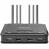 StarTech.com 2-Port Dual-Monitor DisplayPort Cable KVM Switch, 4K 60Hz, Compact KVM with 5ft/1.5m Integrated Host Cables, Bus Powered — C2-DD46-UA2-CBL-KVM