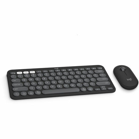 Logitech Pebble 2 Combo for Mac, Wireless Keyboard and Mouse, Slim, Quiet and Portable, Customizable, Tonal Graphite — 920-012200