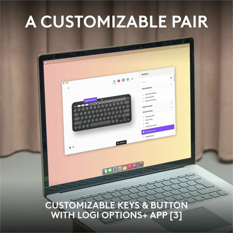Logitech Pebble 2 Combo for Mac, Wireless Keyboard and Mouse, Slim, Quiet and Portable, Customizable, Tonal Graphite — 920-012200