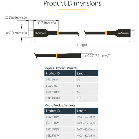 StarTech.com 6ft USB-C Charging Cable, USB-IF Certified USB C Cable, 240W PD EPR, USB 2.0 Type-C Laptop Charger Cord, TPE Jacket, M/M — USB2EPR6F