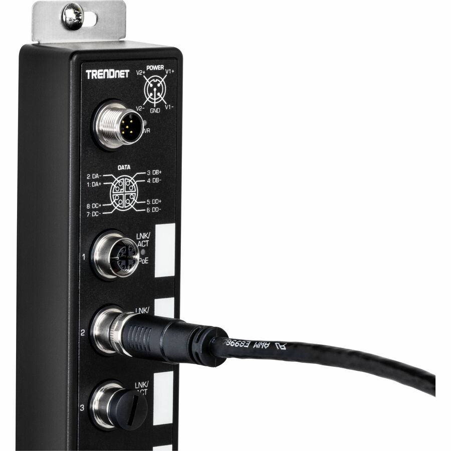 TRENDnet M12 to RJ-45 Industrial Ethernet Cable, 2m (6.5 ft.) — TI-CD02